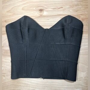 Shelter Strapless Black Bustier Crop Top